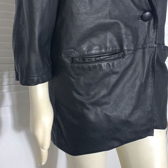 Vintage Wilson’s Black Leather Coat Size Large - Picture 5 of 15